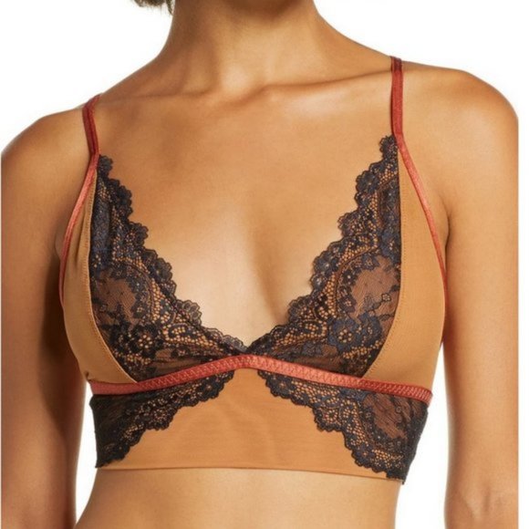 Free People Other - Free People Lea Soft Bralette Black combo  M NWT